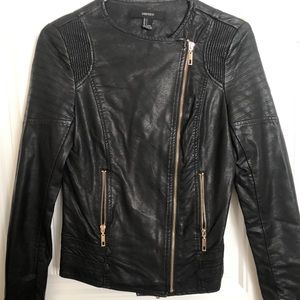 Forever 21 leather jacket with gold zippers